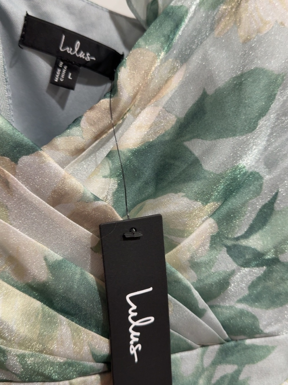 Lulu's Light Blue and Green Floral Maxi Dress - Picture 2 of 4